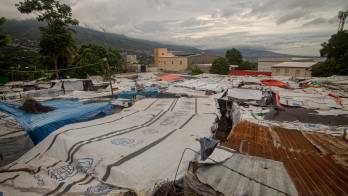 El exterior del campamento de desplazados Camp Kid, en Puerto Príncipe (Haití).
