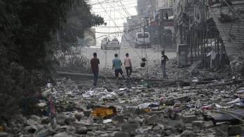 Imagen de la ciudad de Gaza afectada por los bombardeos israelíes.
