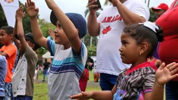 Chicos y grandes celebran al águila harpía&nbsp;