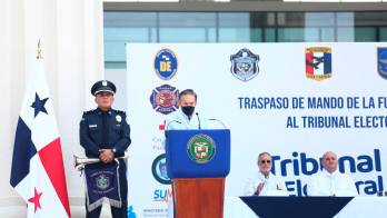 El presidente Laurentino Cortizo ofreció un discurso frente a los magistrados del Tribunal Electoral.