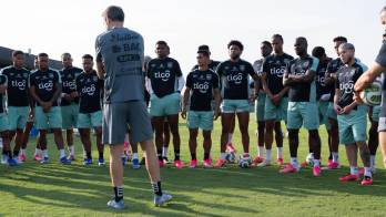 Thomas Christiansen durante los entrenamientos con el grupo.