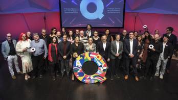 Foto familia de los premiados en la gala de entrega de los ´Premios Quirino de la Animación Iberoamericana´, celebrada este viernes en el Auditorio de Santa Cruz de Tenerife.