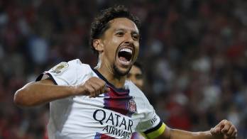 Marquinhos celebra el gol del 2-2 que permitió al PSG rescatar un punto en el minuto 95 ante el Lille.