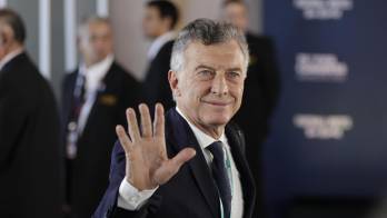 El expresidente de Argentina y dirigente deportivo, Mauricio Macri, asiste al 75° Congreso Ordinario de la Federación Internacional de Fútbol Asociación (FIFA) en Luque (Paraguay). EFE/ Juan Pablo Pino