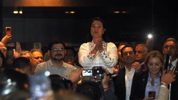 La candidata a la Presidencia de Perú Keiko Fujimori .