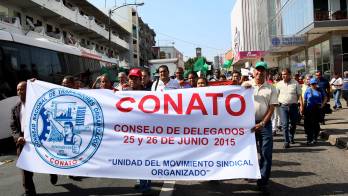 El gremio Conato durante una marcha por las calles de la ciudad.