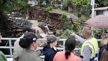 Las autoridades recorrieron las áreas afectadas por las lluvias registradas.