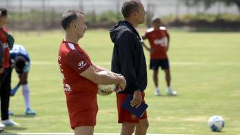 Ángel Sánchez Jara durante el entrenamiento.