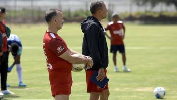 Ángel Sánchez Jara durante el entrenamiento.