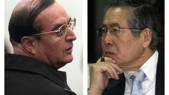 Ex asesor presidencial peruano Vladimiro Montesinos (i) y al ex presidente de Perú Alberto Fujimori.