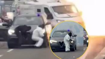 Asalto a camión blindado terminó en tiroteo y millonario robo [VIDEO]