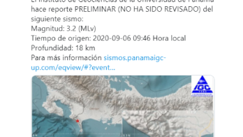 Se reporta sismo de magnitud 3.2 en la región fronteriza con Costa Rica