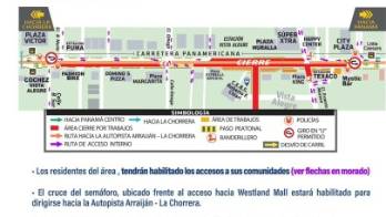 Anuncian cierre de carriles en Panamá Oeste&nbsp;