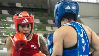 Yuliett Hinestroza durante el combate.