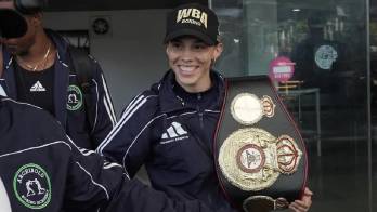 Nataly Delgado llegando a Nicaragua