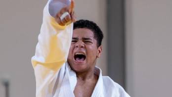 Adrián Holguín en la competencia.