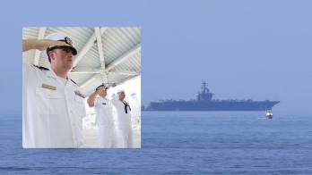 El portaaviones permanecerá anclado frente a las costas de Panamá.