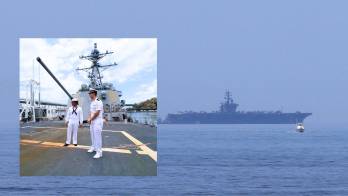 El portaaviones permanecerá anclado frente a las costas de Panamá.