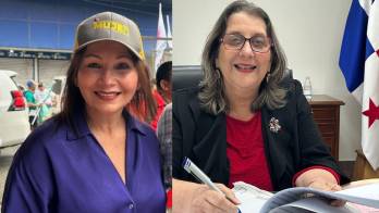 La abogada Mireya Montemayor y a recién elegida defensor del Pueblo, Ángela Russo Mainieri .