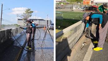 No le robaron el mandado del todo: Alcaldesa Irma se pone a limpiar puente [VIDEO]
