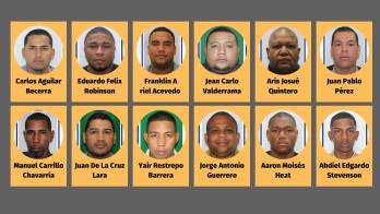 Carlos Roberto Aguilar Becerra, alias ‘Robert’ (primero a la izquierda), líder de la organización ‘Mafia Filipinas’, encabeza la lista con la recompensa más alta.