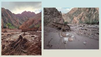 Imágenes muestran los daños tras las inundaciones repentinas en el Parque Nacional del Gran Cañón.