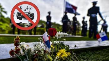 La bandera panameña del Cerro Ancón.