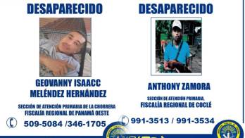 El Ministerio Público mantiene activas dos investigaciones por desaparición en Panamá Oeste y Coclé.