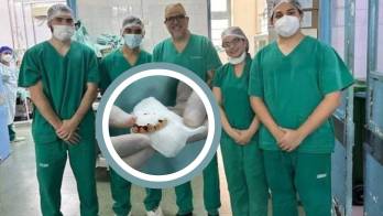 Perdió la chapa dental y los médicos la hallaron en un pulmón