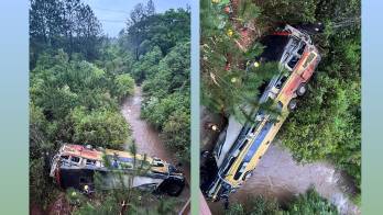 Bus cayó desde un puente: Hay 8 muertos y 29 heridos