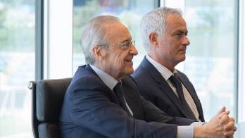 Florentino Pérez dio la bienvenida y el técnico portugués, que inicia su segunda etapa en el club.