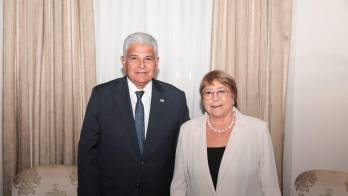 Mulino recibe a Michelle Bachelet, aspirante a la Secretaría de la ONU