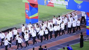 Atletas de la delegación de Brasil desfilan durante la inauguración de los IV Juegos Suramericanos de la Juventud 2026 este domingo, en Ciudad de Panamá (Panamá).