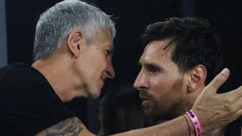 Messi y su papá Jorge.