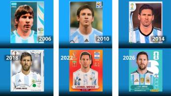 Las 6 figuras de Messi del álbum Panini