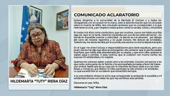 Comunicado compartido a El Siglo por la gobernadora.