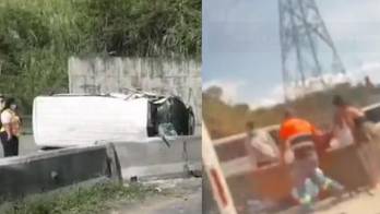 Al menos 18 heridos deja vuelco de busito pirata en el Corredor Norte