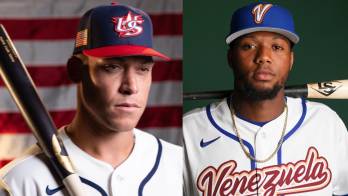 Aaron Judge de Estados Unidos y Ronald Acuña de Venezuela.