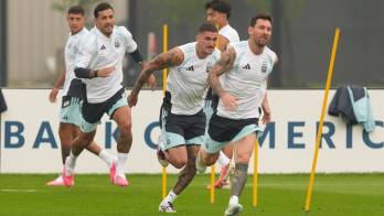 La selección argentina entrenando en la Academia Red Bull en Morristown.