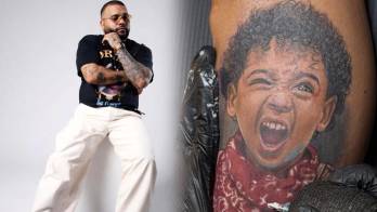 ¡Amor de padre! Dimelo Flow inmortaliza a su hijo con un tatuaje gigante.