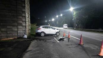 El fuerte impacto destruyó parte de la camioneta y causó la muerte del conductor.