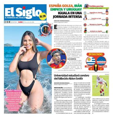 Portada del impreso del 22 de junio