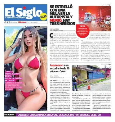 Portada del impreso del 27 de mayo de 2026