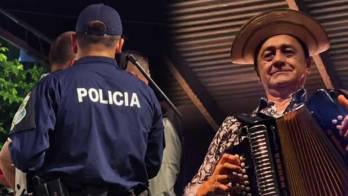 Unidades de la Policía Nacional subieron a la tarima durante la madrugada e interrumpieron el baile de Alfredo “Fello” Escudero en el Jardín La Mejorana.