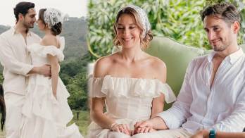 Diego de Obaldía y María Fernanda Achurra celebraron su boda civil con una estética inspirada en el estilo bohemio y retro