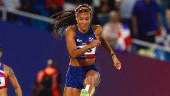 Gianna Woodruff durante su competencia.