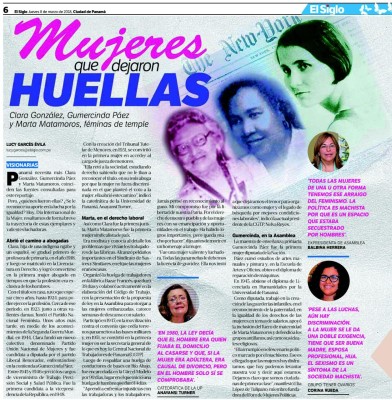 Marta Matamoros, Gumercinada Páez y Clara González (de izquierda a derecha),impulsadoras de la igualdad.