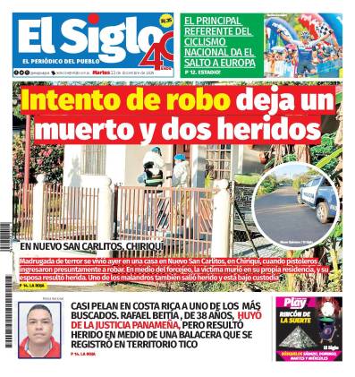 Portada del impreso del 23 de diciembre de 2025