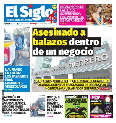 Portada del impreso del 28 de diciembre de 2025