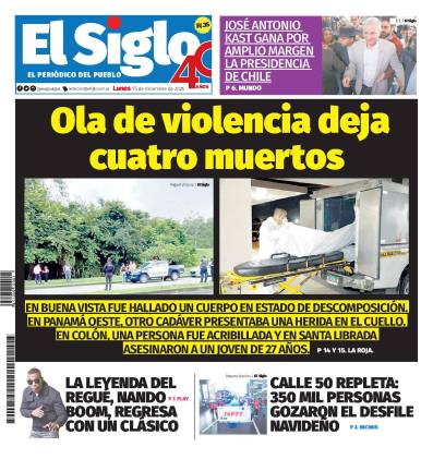 Portada del impreso del 15 de diciembre de 2025